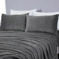 thumbnail image 3 of Chezmoi Collection Extra Soft Fleece Sheet Set Twin, 3-Piece Microplush Non-Pilling Velvety Bed Sheet, Deep Pocket - Lightweight All Season Warmth, Twin, Gray, 3 of 9