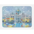 thumbnail image 1 of Christmas Bath Mat, Noel Time at Amsterdam Canal with Historical Famous Buildings North Europe Design, Non-Slip Plush Mat Bathroom Kitchen Laundry Room Decor, 29.5 X 17.5 Inches, Multicolor, Ambesonne, 1 of 2