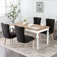 thumbnail image 3 of GAKMCIL Linen Dining Chair (Set of 2), Comfy Tufted Fabric Upholstered Dining Chair with Nailhead Trim, Solid Wood Legs, Weight Capacity 300lb for Dining Room and Kitchen (Black), 3 of 14