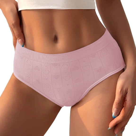 Panties for Women,Fashion Low Waist Striped Briefs for Women Soft Lace Trim Comfortable Underwear Everyday Wear,Womens Underwear,Pink,L