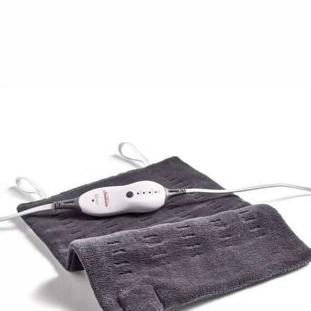 Sunbeam Premium Heating Pad with Compact Storage - Standard Size ( 12" x 15"), Gray