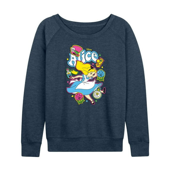 Disney - Alice in Wonderland - Alice Stickers - Women's Lightweight French Terry Long Sleeve Shirt