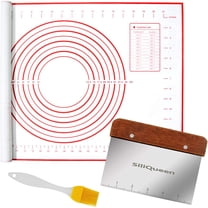 Non-Slip Silicone Baking Mat 27.5” x 20” Extra Thick, Heat Resistant to 480°F, with Measurements for Baking Sourdough, Macarons, Bread, Pizza, Dough Rolling & Kneading, Reusable Pastry Mat