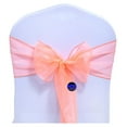 thumbnail image 3 of MDS Pack of 100 Organza Chair Sashes Bow Sash for Wedding and Events Supplies Party Decoration Chair Cover sash -Coral, 3 of 7