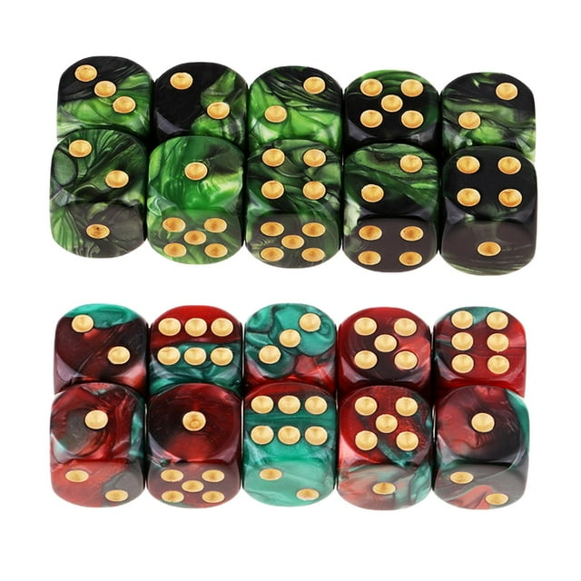 Dados 6 lados,Juego de dados de juego de 6 caras,Juegos de dados para familias,Dados de seis caras 16 mm,Juego de dados de 16 mm,Mesa de juego de dados,Dados de juego de fiesta CUTICAT Dados 6 lados
