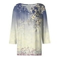 thumbnail image 5 of Womens 3/4 Length Sleeve Tops Casual Henley Summer Shirts Loose Fit Three Quarter Length Sleeve Blouses, 5 of 5