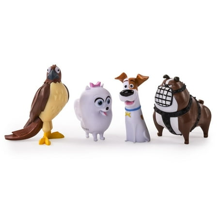 Sea Life Miniatures - Miniature 4 Pack of Pets from Illumination Movie Secret Life of Pets With Tiberius the Hawk, Max, Gidget & Boxer