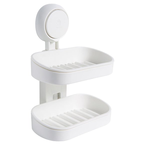 NANDIYNZHI Corner Shower Caddy Suction Cup & Soap Holder No Drilling One Second Installation Removable Shower Caddy Basket Powerful Shower Organizer Shower Shelf Bathroom White Plastic (Clearance)
