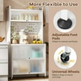 thumbnail image 6 of Costway 5 Tier Kitchen Bakers Rack Flip Door Cabinets Pegboard & Hooks White, 6 of 10