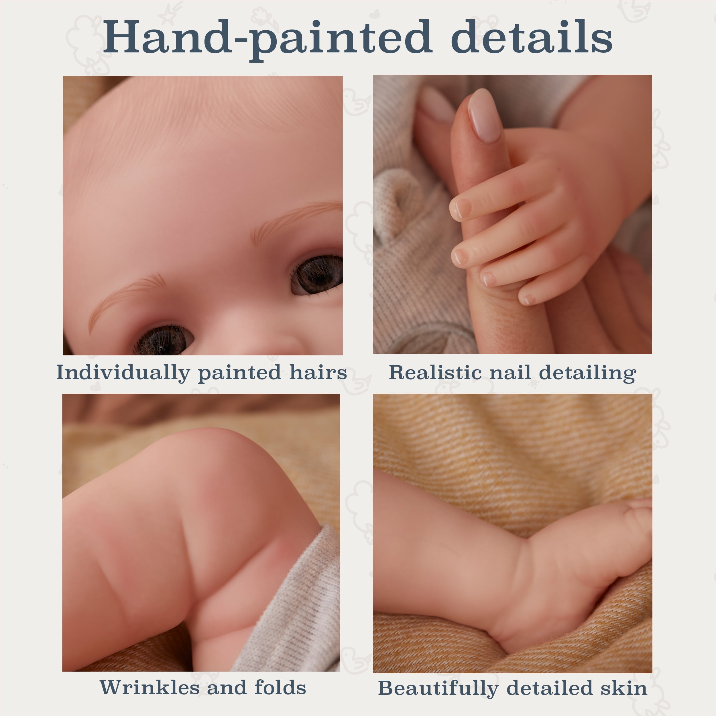 BABY born Real Hand-Painted, Realistic Reborn Baby Doll Boy - Light, Open Eyes, Ages 3+