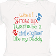 thumbnail image 4 of Inktastic Civil engineer like Daddy Boys or Girls Long Sleeve Baby Bodysuit, 4 of 5