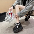 thumbnail image 5 of Hidden Wedge Heel, Womens Platform Sneakers, Hidden Wedge Heel Lace Up Shoes with Ultra High Thick Sole, Comfortable Fashion Walking Footwear for Daily Wear, Trendy Shoes for Women, 5 of 5