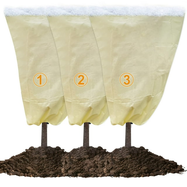 Mistaha 3 Packs Plant Freeze Protection Covers, 47 * 71Winter Shrub Cover Tree Frost Blanket