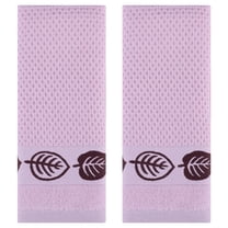 Unique Bargains Waffle Cotton Hand Towels Set of 2 for Bathroom Pink