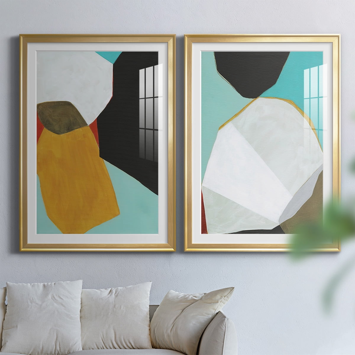Wexford Home Graphica I Premium Framed Print, 26.5" x 36.5" - Ready to Hang, Gold (Set of 2)