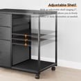 thumbnail image 4 of Ktaxon Rolling File Cabinet Under Desk Printer Stand with Shelves Adjustable, Mobile Lateral Filing Cabinet for Home Office, Fits Letter for Home Office, Black, 4 of 9