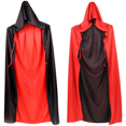 thumbnail image 1 of Piezas Capa de Halloween para niños y adultos, accesorios de disfraz de maquillaje, capa de muerte, capa de pirata, capa de cosplay de 90 cm (gorra de doble cara roja y negra de doble cara), 1 of 5