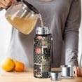 thumbnail image 4 of 20 Oz Pioneer Flower Coffee Tumbler Double Wall Insulated Stainless Steel Water Bottle | Metal Reusable Thermoses Flask with Cup Cap | Leak & Sweat Proof with Anti-Dust Lid, 4 of 7