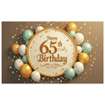 thumbnail image 3 of Golden Theme 65th Birthday Banner Festive Decoration Balloon Design Party Backdrop for Senior Celebration Event Indoor Setup, 3 of 8