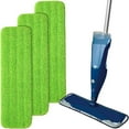 thumbnail image 1 of LOVEVER 18 Inch Reusable Microfiber Mop Pads Flat Mop Head Wet & Dry Home & Commercial Cleaning Refills Fit for Most Microfiber Flat Mop System(3 Pack Green), 1 of 7