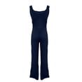 thumbnail image 5 of Womens Backless Flare Jumpsuit with Bra Tummy Control Cutout Romper Workout Outfit Sleeveless Unitard One Piece Backless Bodysuit Bell Bottoms Flare Jumpsuits Gym Yoga Rompers,NavyS, 5 of 5