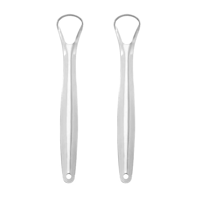 Raspador de lengua de 2 piezas, limpiador de lengua de aliento fresco, reutilizable, lucha contra el mal aliento, cuidado bucal saludable para adultos y niños