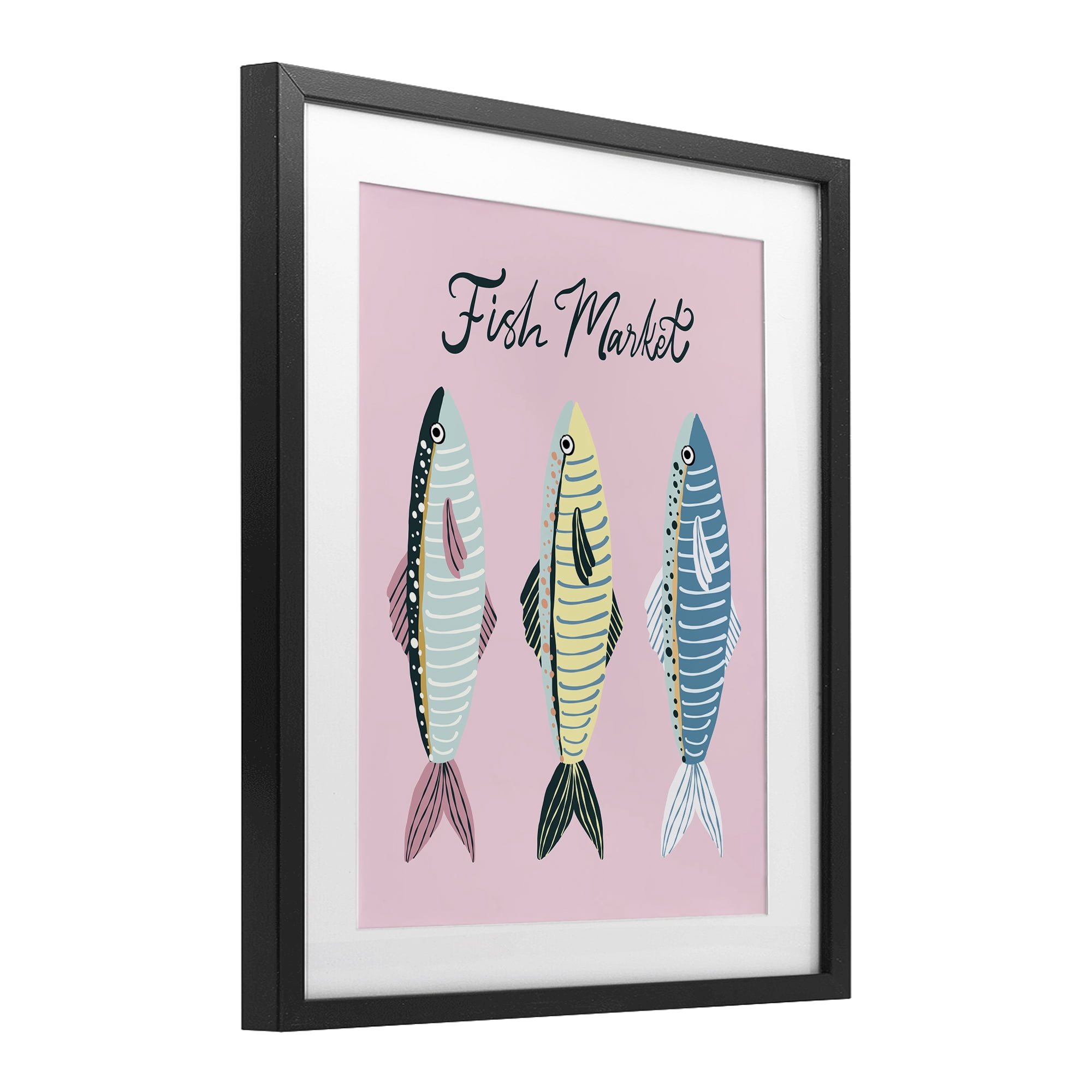 Stupell Industries Quirky Coastal Fish Market Black Framed Print Under Glass, design by Hey Bre! Creative Studio