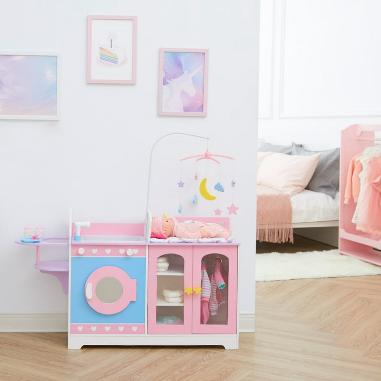 Teamson Kids Wooden Baby Doll Nursery 6-in-1 Changing Station