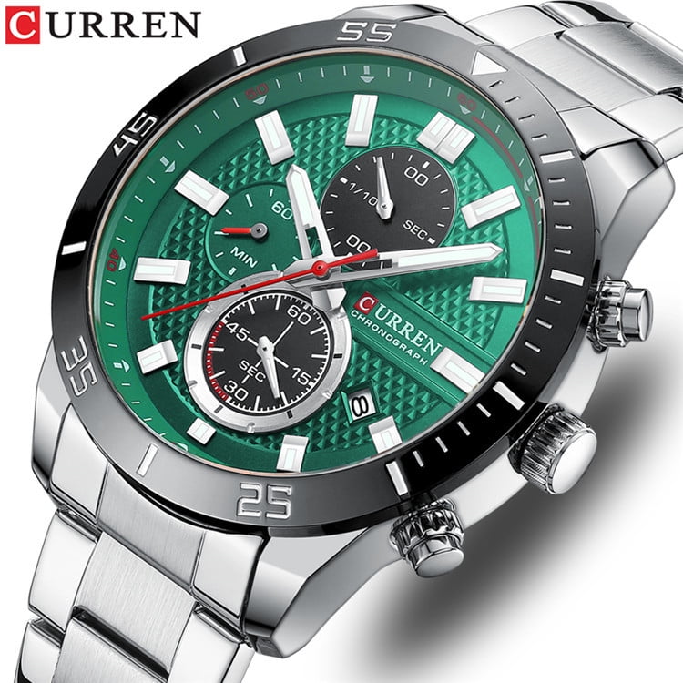 CURREN New Style Watches for Men Sport Stainless Steel Wristwatches with Luminous Point Quartz Movement Clock for Male