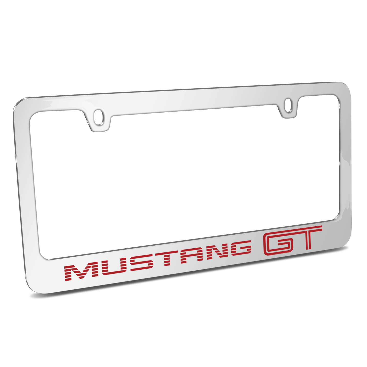 Ford Mustang GT SpeedLine in Red Chrome Metal License Plate Frame