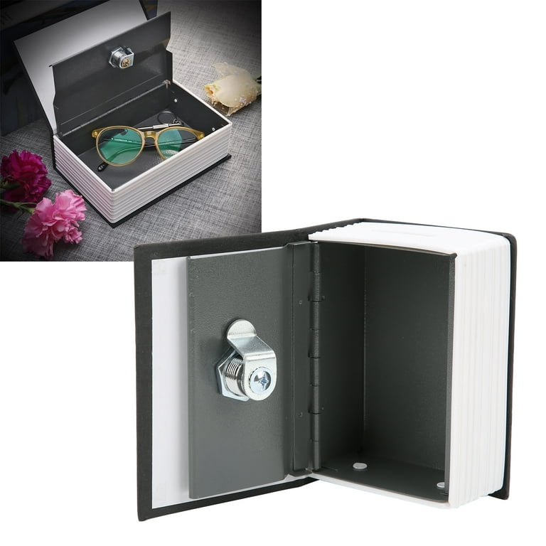 Book Safe Combination Lock Box with Key Secret Safe Hide Money Jewelry Safe  Containers Disguised Metal Lock Box Fake Book Concealment Furniture Hollow