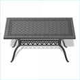 thumbnail image 3 of Picnic Tables | Mesa de Picnic, 6-Seater Modern Cast Aluminum Outdoor Patio Dining Table | Black | Rectangular, 3 of 5