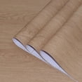 thumbnail image 2 of Extra Wide Light  Wood Grain  Paper Tan Walnut Textured Peel Stick Wallpaper Air Guide Slot Design Matte Thick Self-Adhesive  Furniture Stickers Vinyl Decorative Film, 2 of 4