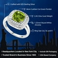 thumbnail image 2 of Gem Stone King 925 Sterling Silver Green Peridot Engagement Ring for Women (2.45 Cttw, Cushion Cut 8MM, Gemstone Birthstone, Available in Size 5,6,7,8,9), 2 of 5
