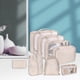 thumbnail image 1 of Cubos de embalaje portátiles de 8 piezas Bolsa de ropa interior de clasificación de ropa Bolsa de cosméticos Organizadores de embalaje de viaje Bolsa beige Baoblaze Organizador de viajes, 1 of 7