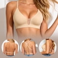thumbnail image 2 of HNMKIU Lace Underwire Bra Back Strappy Full Coverage Everyday Comfort T-Shirt Daily Solid Seamless Design Beige - M, 2 of 9
