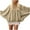 Khaki, variant on Women's Puffed Bomber Jacket Oversized Streetwear Casual Batwing Sleeve Lapel Collar Zip Front Pleated Shirts