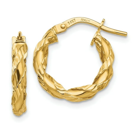 Saris And Things 14k Yellow Gold Twisted Rope Hoop Earrings 14k Yellow Gold Twisted Rope Hoop Earrings