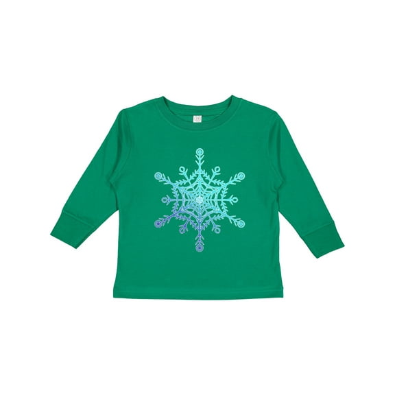 Inktastic Christmas Blue Ice Snowflake Boys or Girls Long Sleeve Toddler T-Shirt
