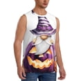 thumbnail image 2 of Fotbe Halloween Gnome With Pumpkins Men's Camiseta sin Mangas Estampada para Hombres, Playera Casual para Gimnasio, Entrenamiento, Playa-3X-Large, 2 of 7