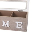 thumbnail image 6 of Rectangular Wooden Tea Box with Lid Desktop Container Jewelery Box for Sugar 3 Grid, 6 of 6