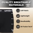 thumbnail image 3 of Umbro Mens Boxer Briefs Active Performance Breathable Underwear for Men, Black/Maroon/Teal Medium 6-Pack, 3 of 7