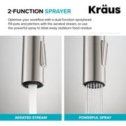 Kraus Oletto High-Arc Single Handle Pull-Down Kitchen Faucet in Brushed Brass