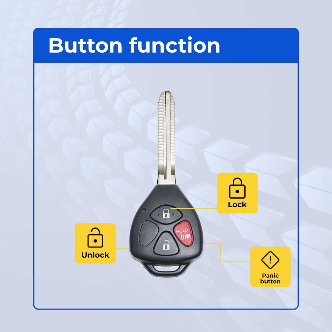Replacement Keyless Remote Head Key Fob for Scion tC 2005-2012 FCC MOZB41TG Part Number 89070-52850 8907052850 Pack of 2