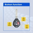 thumbnail image 2 of Replacement Keyless Remote Head Key Fob for Toyota Yaris 2009 FCC MOZB41TG Part Number 89070-52850 8907052850 Pack of 2, 2 of 8
