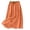 Orange-1, variant on Drawstring Elastic Waist Midi Skirt for Women Solid Color Pleated Cotton Linen Skirts Loose Flowy Skirts with Pockets