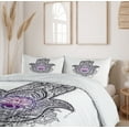 thumbnail image 6 of Ambesonne Evil Eye Duvet Cover Set, Ethnic Drawn Hand of Fatma, 2-Calking, Purple White and Black, 6 of 7