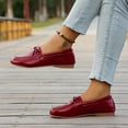 thumbnail image 6 of YLYL Women's Suede Penny Loafers Round Toe Fashion Casual Slip on Business Work Dress Flat Shoes, 6 of 9