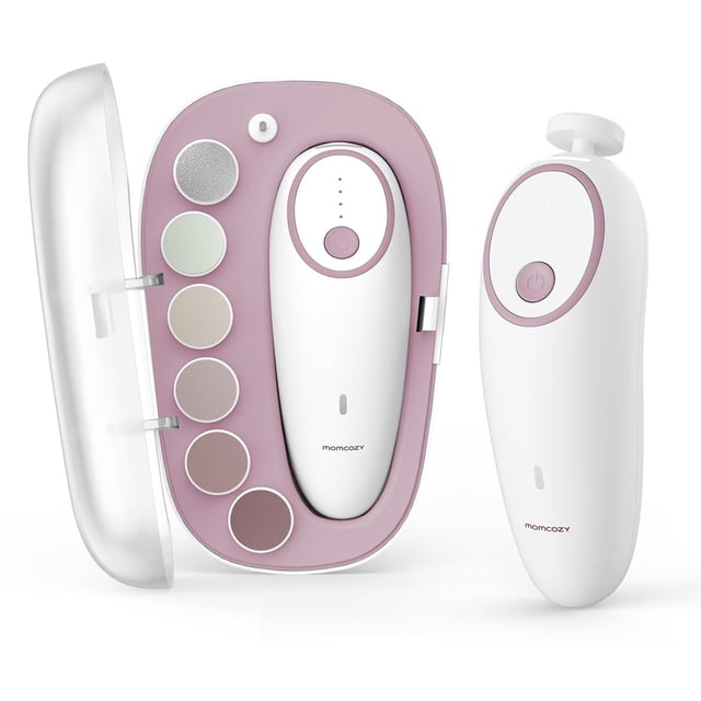 Momcozy Lima de Uñas Eléctrica para Bebés Adultos Nc02, Rosa Cortauñas Eléctrico para Bebés