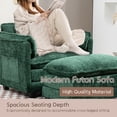 thumbnail image 4 of Modern Boucle Accent Chair with Ottoman Set, Comfy Armchair with Side Pocket, Plush Reading Chair for Bedroom, Living Room, Apartment, Small Spaces - Dark Green, 4 of 8